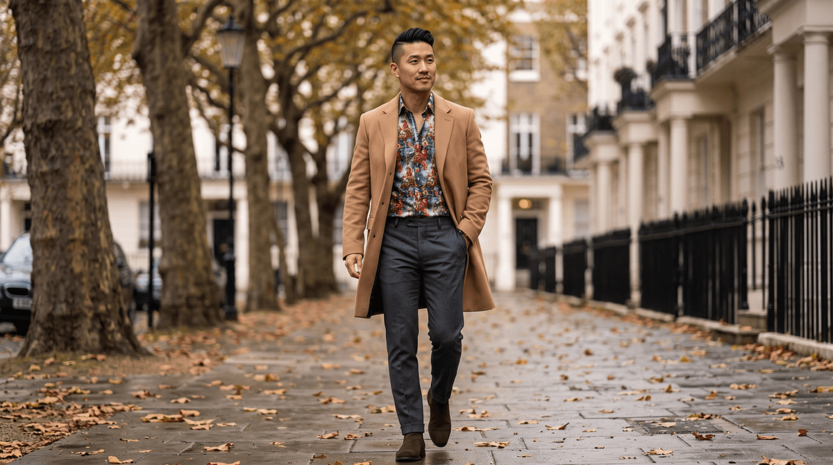How to Wear a Printed Shirt in Autumn: Layering Under Coats, Blazers and Knitwear - Claudio Lugli Shirts