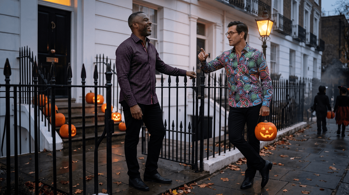 Trick-or-Treat Duty: What Dad Wears Walking the Kids Round - Claudio Lugli Shirts