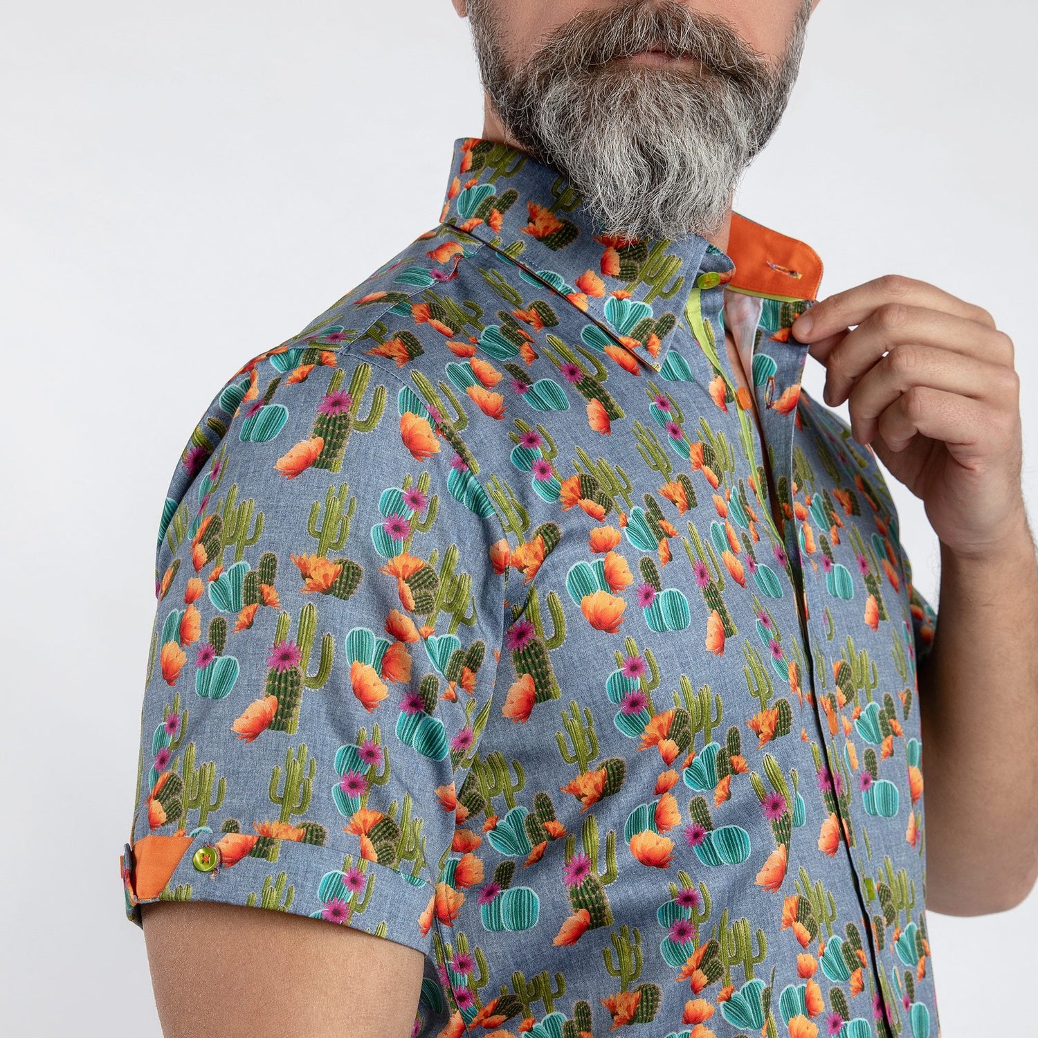 CACTUS PRINT SHORT SLEEVE SHIRT - Premium Men's Patterned Shirt by Claudio Lugli | Bold Design, Tailored Fit, Best Printed Shirts