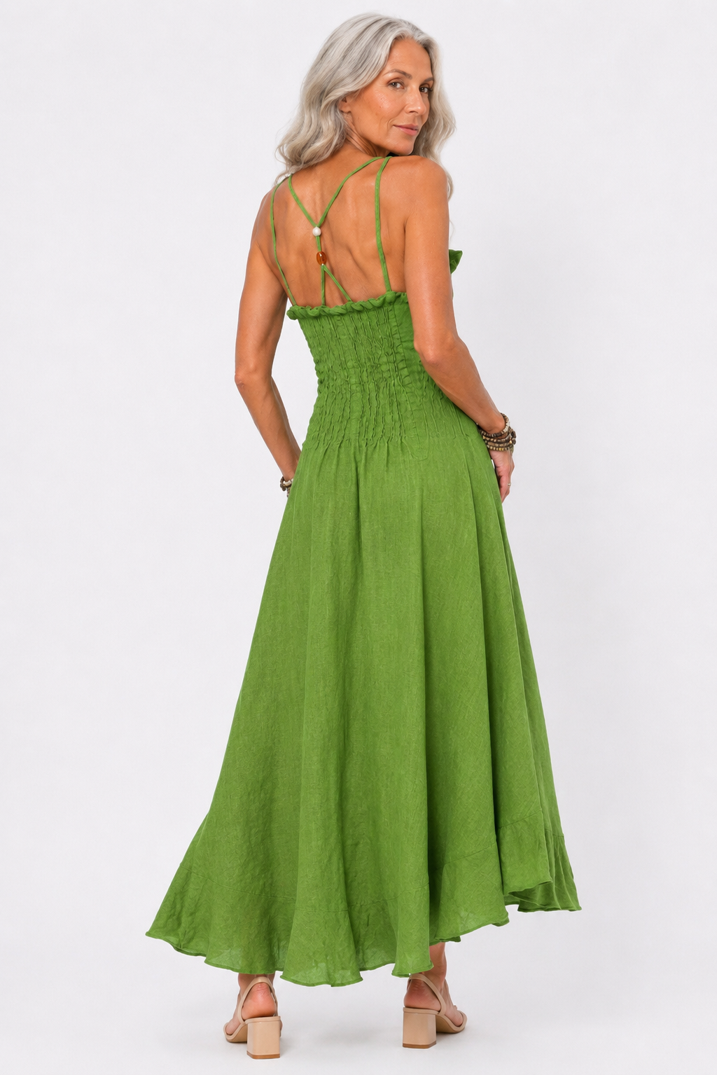 LINEN SLIT DRESS