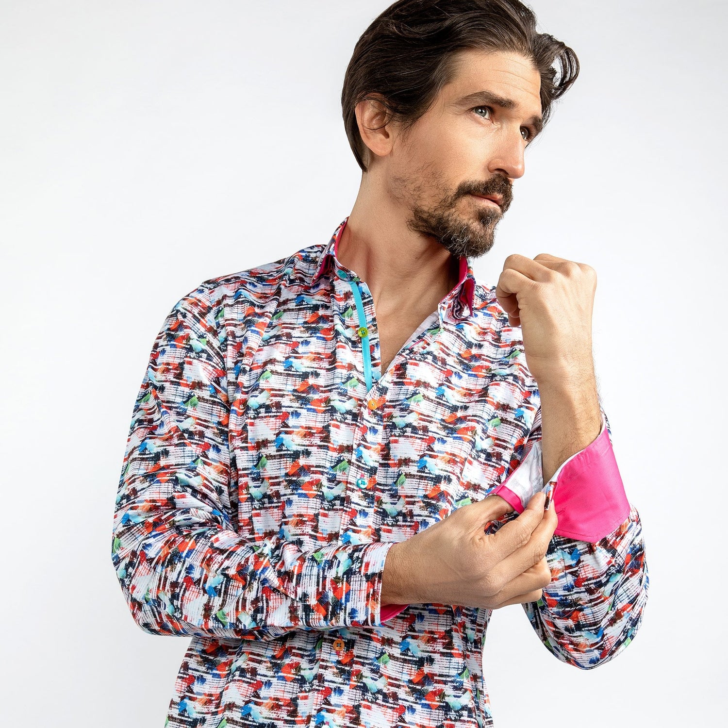 ABSTRACT DISTORTION PRINT SHIRT - Premium Men's Patterned Shirt by Claudio Lugli | Bold Design, Tailored Fit, Best Printed Shirts