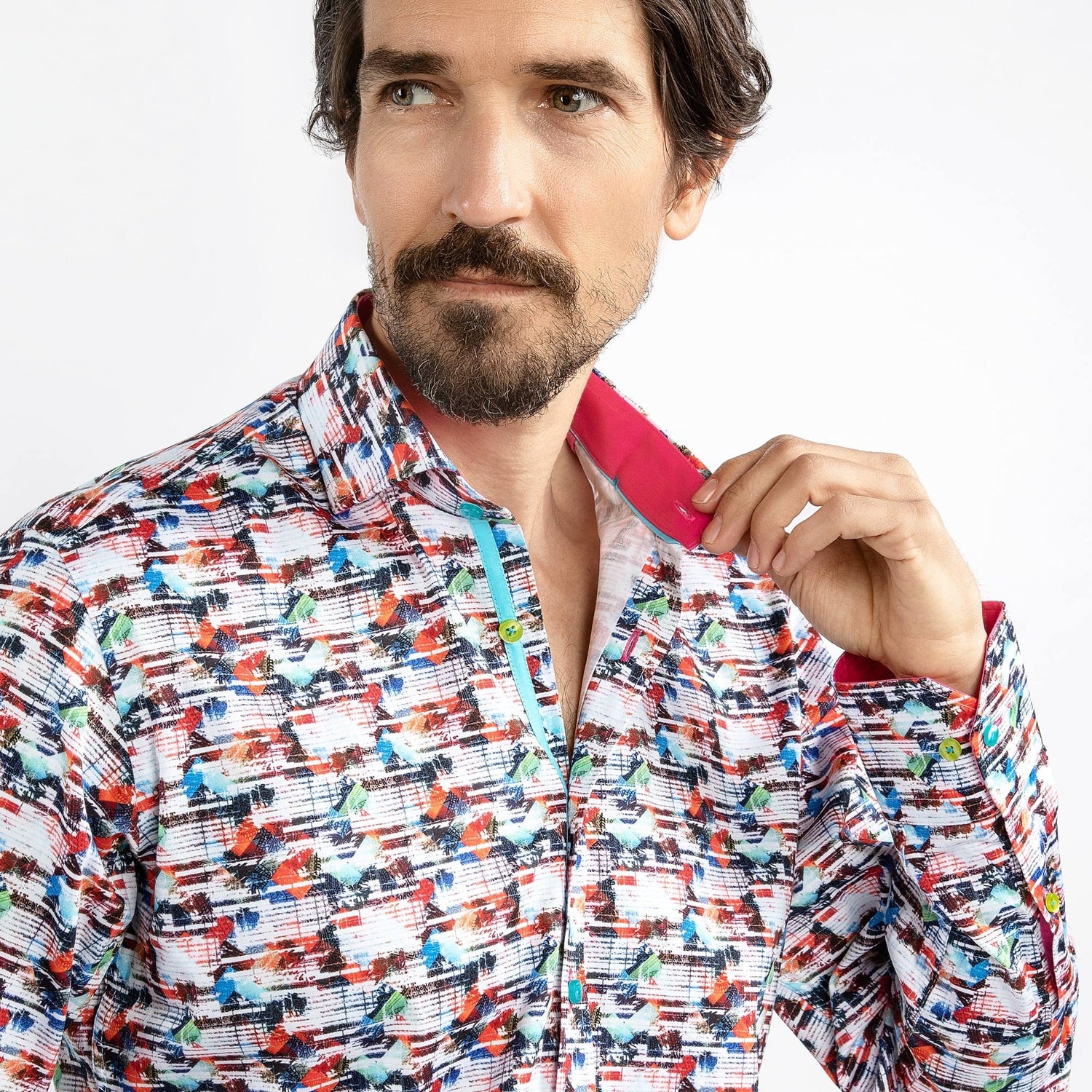 ABSTRACT DISTORTION PRINT SHIRT - Premium Men's Patterned Shirt by Claudio Lugli | Bold Design, Tailored Fit, Best Printed Shirts