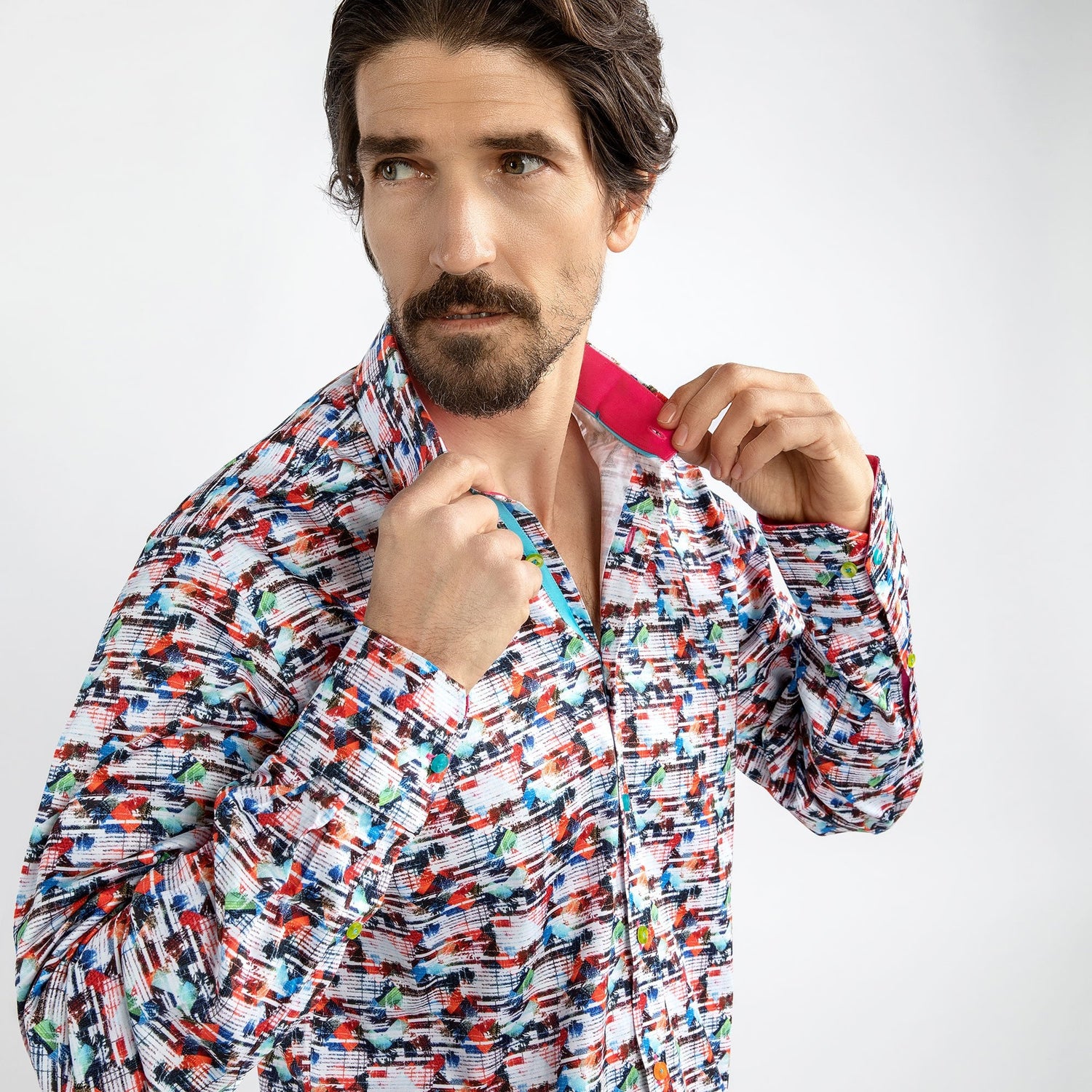 ABSTRACT DISTORTION PRINT SHIRT - Premium Men's Patterned Shirt by Claudio Lugli | Bold Design, Tailored Fit, Best Printed Shirts