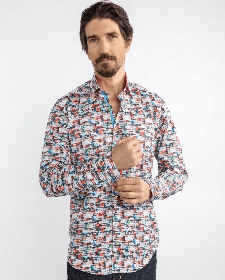 Abstract Distortion Print Shirt - Claudio Lugli Shirts