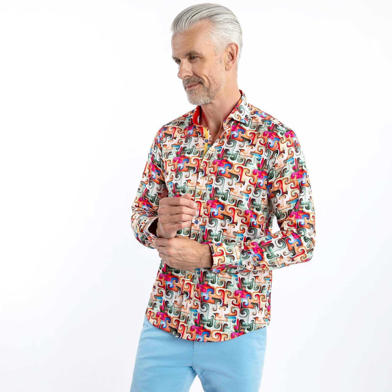 ABSTRACT INFINITE PUZZLE PRINT SHIRT – Premium Men's Patterned Shirt by Claudio Lugli | Bold Design, Tailored Fit, Best Printed Shirts
