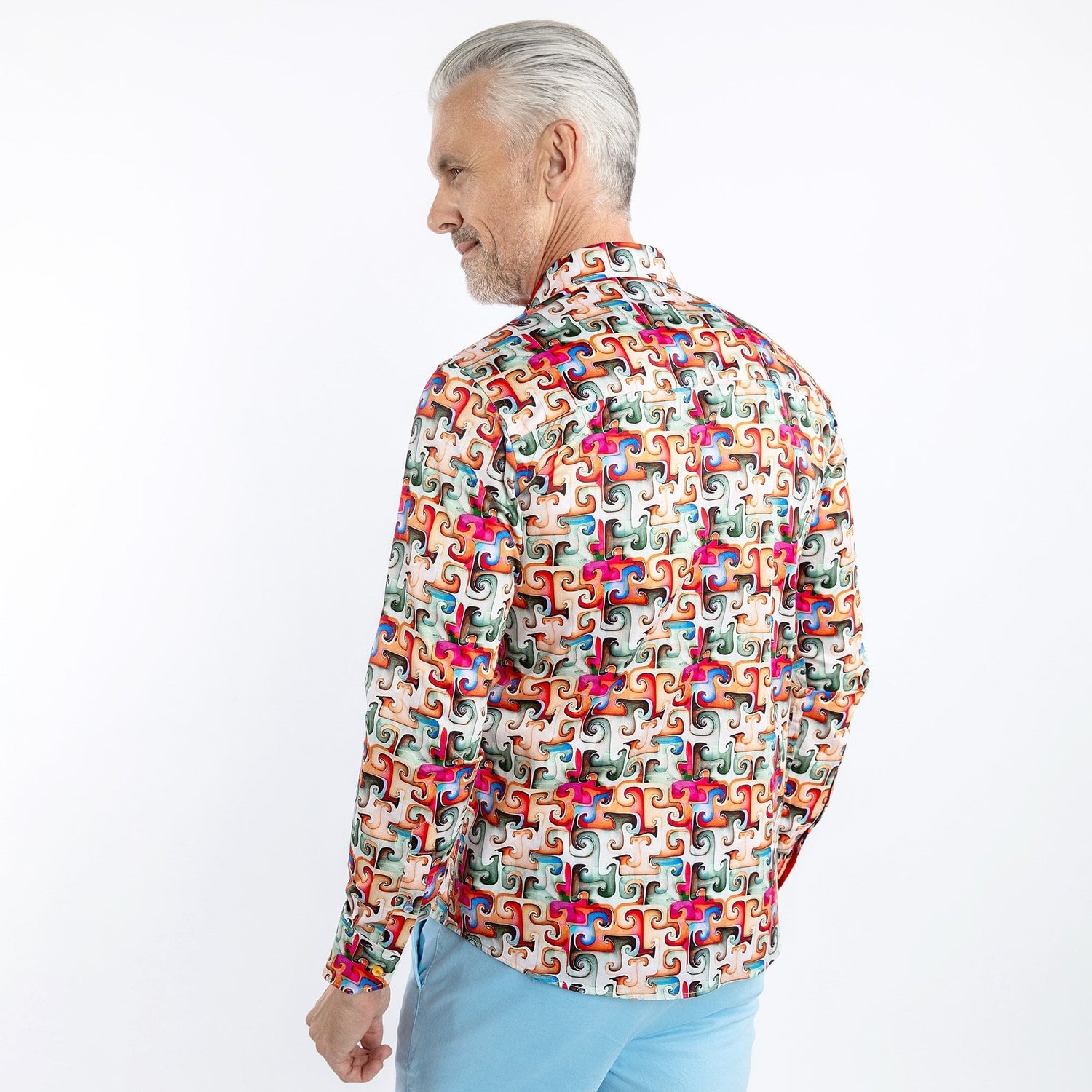 ABSTRACT INFINITE PUZZLE PRINT SHIRT – Premium Men's Patterned Shirt by Claudio Lugli | Bold Design, Tailored Fit, Best Printed Shirts