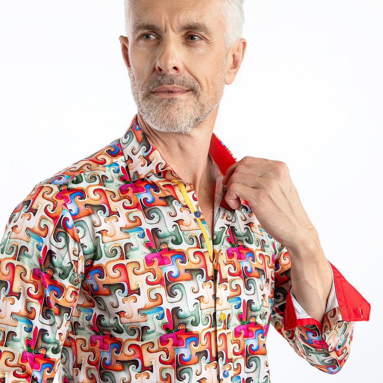 ABSTRACT INFINITE PUZZLE PRINT SHIRT – Premium Men's Patterned Shirt by Claudio Lugli | Bold Design, Tailored Fit, Best Printed Shirts