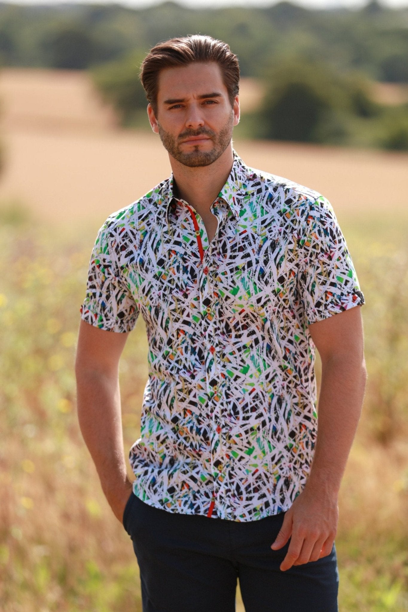 ABSTRACT MEN SHORT SLEEVE - Premium Men's Patterned Shirt by Claudio Lugli | Bold Design, Tailored Fit, Best Printed Shirts