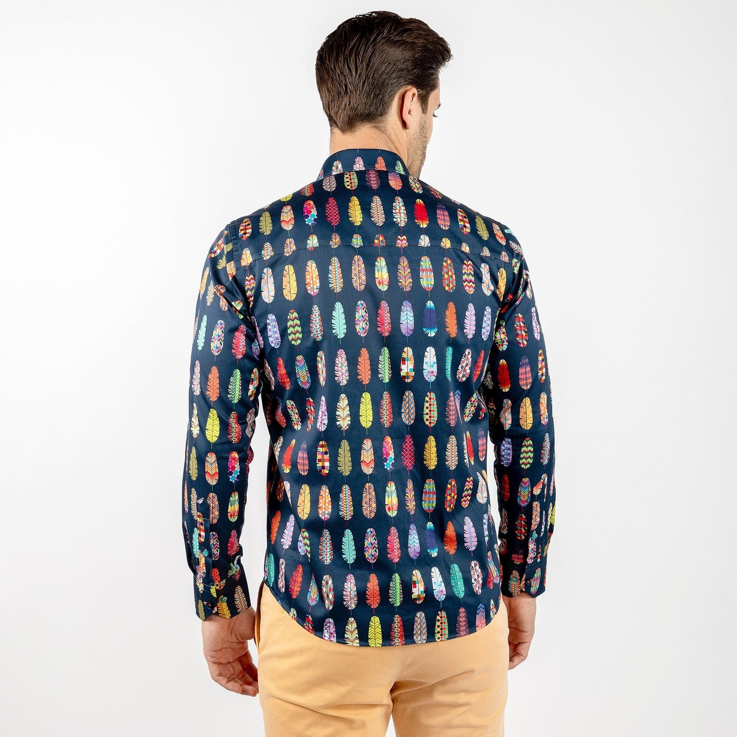 ABSTRACT PRINTED FEATHERS PRINT SHIRT - Premium Men's Patterned Shirt by Claudio Lugli | Bold Design, Tailored Fit, Best Printed Shirts