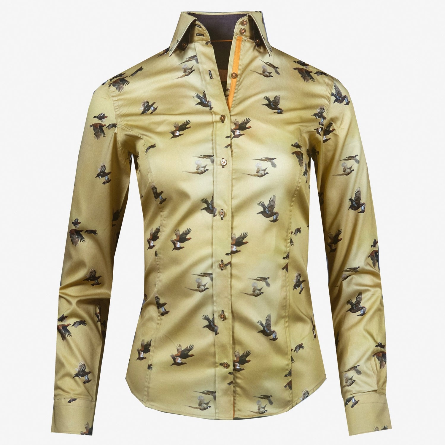 ANNE PHEASANT FLYING WOMENS PRINT SHIRT - Premium Men's Patterned Shirt by Claudio Lugli | Bold Design, Tailored Fit, Best Printed Shirts