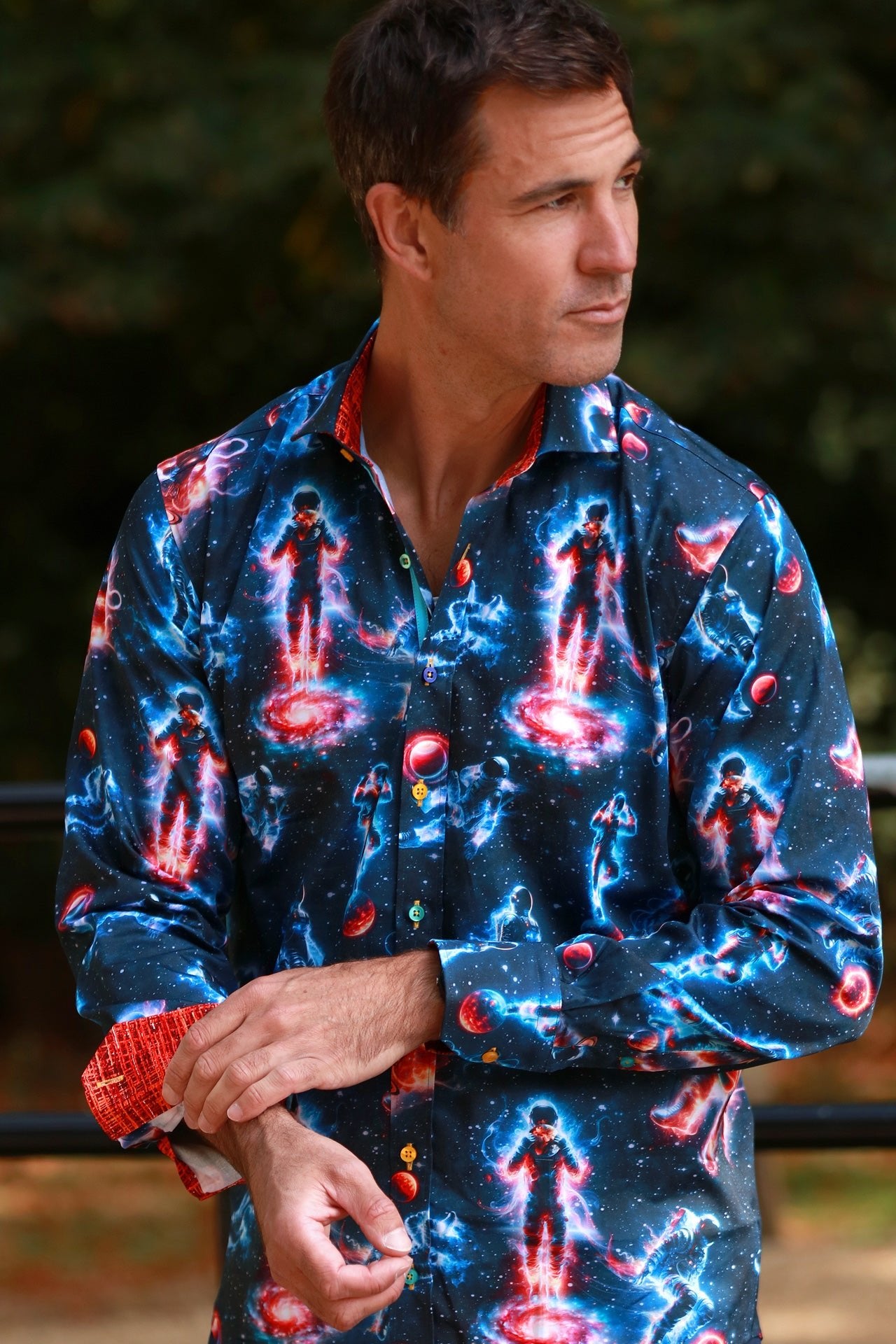 ASTRONAUT PRINT SHIRT - Premium Men's Patterned Shirt by Claudio Lugli | Bold Design, Tailored Fit, Best Printed Shirts