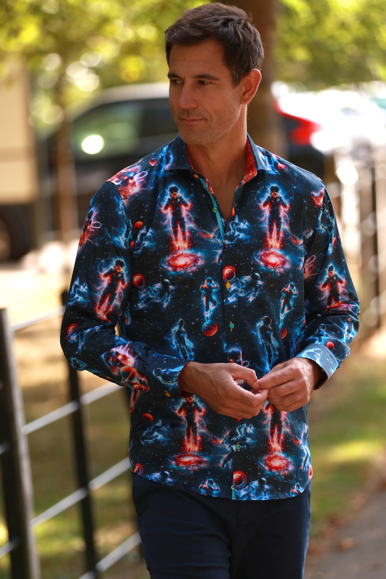 ASTRONAUT PRINT SHIRT - Premium Men's Patterned Shirt by Claudio Lugli | Bold Design, Tailored Fit, Best Printed Shirts