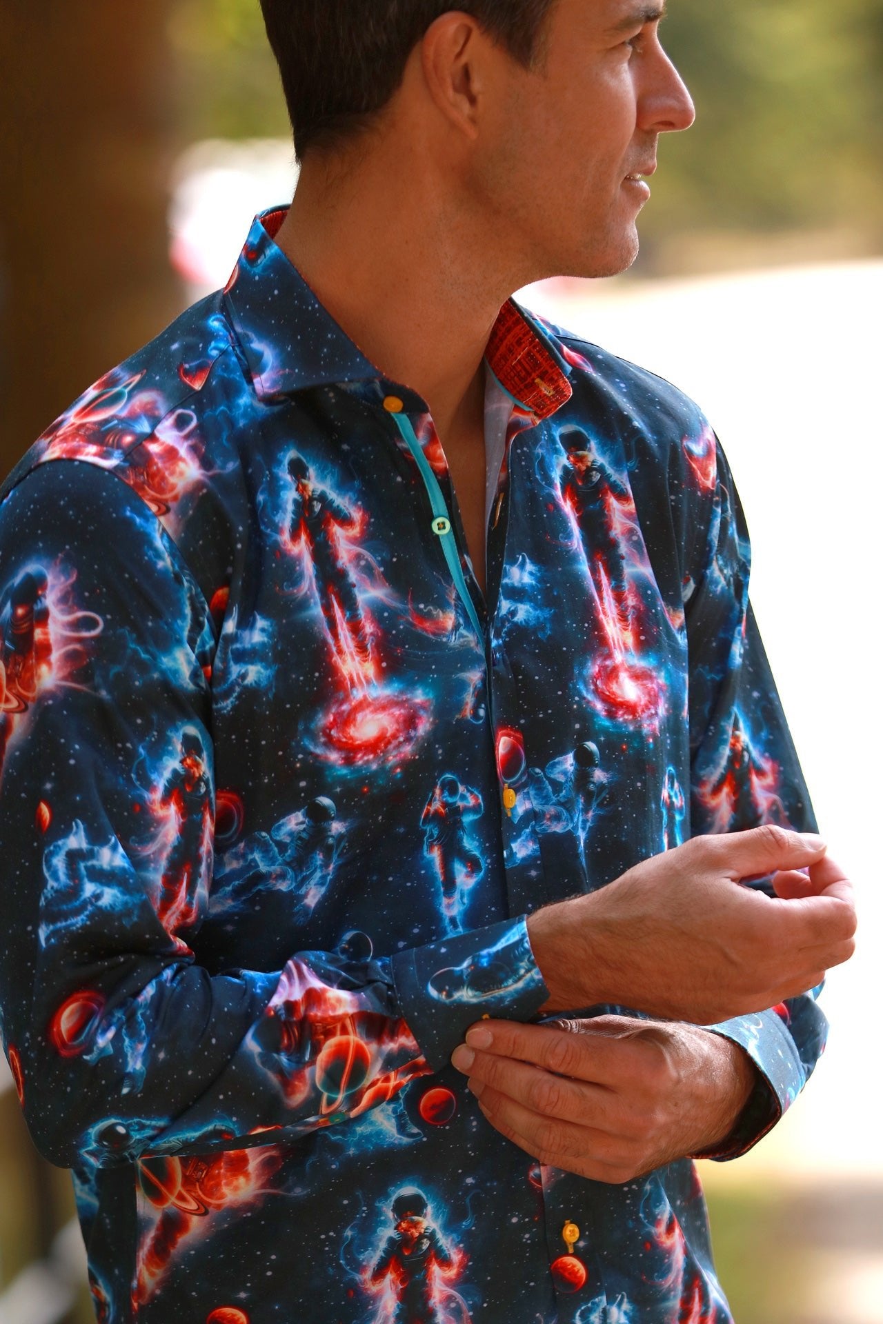 ASTRONAUT PRINT SHIRT - Premium Men's Patterned Shirt by Claudio Lugli | Bold Design, Tailored Fit, Best Printed Shirts