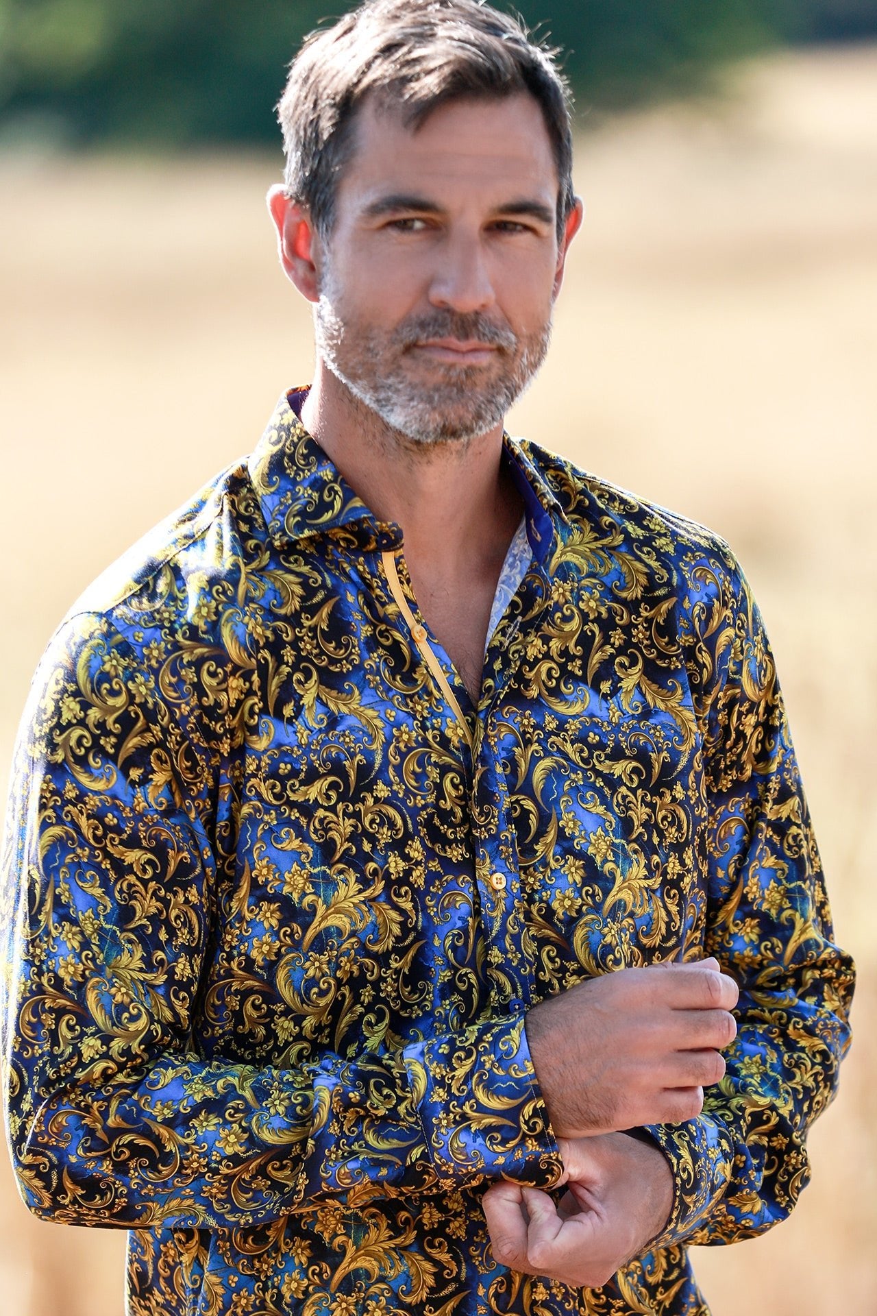 BAROQUE DYNASTY TENCEL PRINT SHIRT - Claudio Lugli Shirts