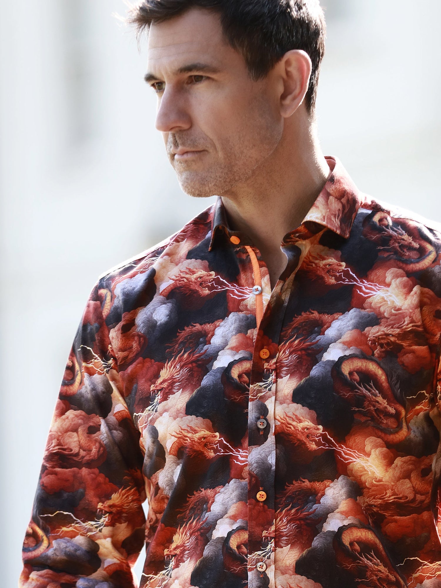 BATTLE OF THE DRAGONS PRINT SHIRT - Claudio Lugli Shirts