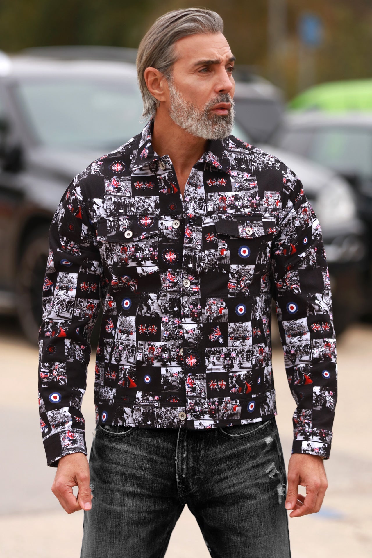 BEST OF BRITAIN MODS SHACKET - Premium Men's Patterned Shirt by Claudio Lugli | Bold Design, Tailored Fit, Best Printed Shirts