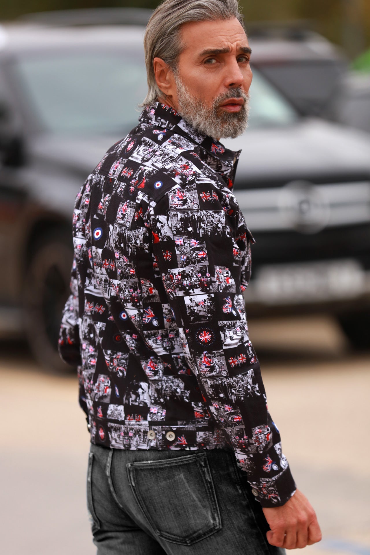 BEST OF BRITAIN MODS SHACKET - Premium Men's Patterned Shirt by Claudio Lugli | Bold Design, Tailored Fit, Best Printed Shirts