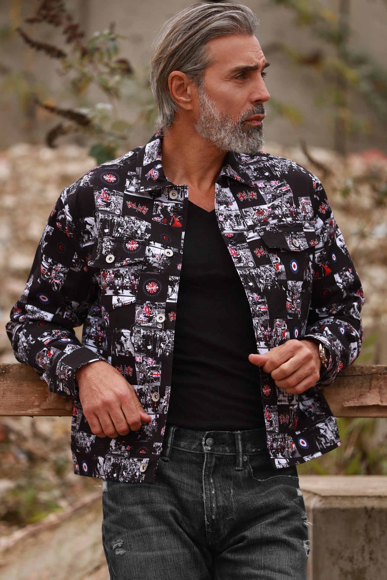 BEST OF BRITAIN MODS SHACKET - Premium Men's Patterned Shirt by Claudio Lugli | Bold Design, Tailored Fit, Best Printed Shirts