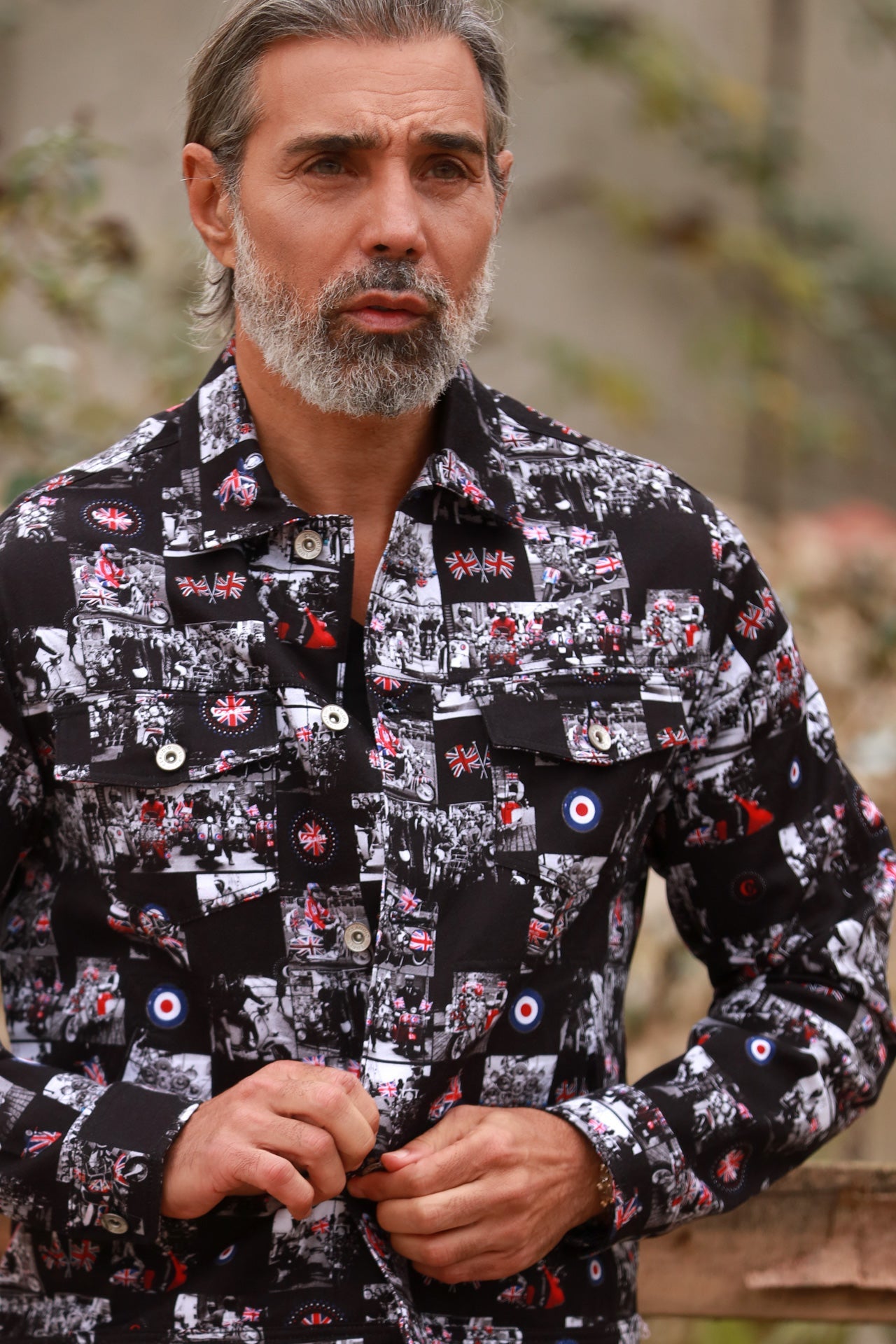 BEST OF BRITAIN MODS SHACKET - Premium Men's Patterned Shirt by Claudio Lugli | Bold Design, Tailored Fit, Best Printed Shirts