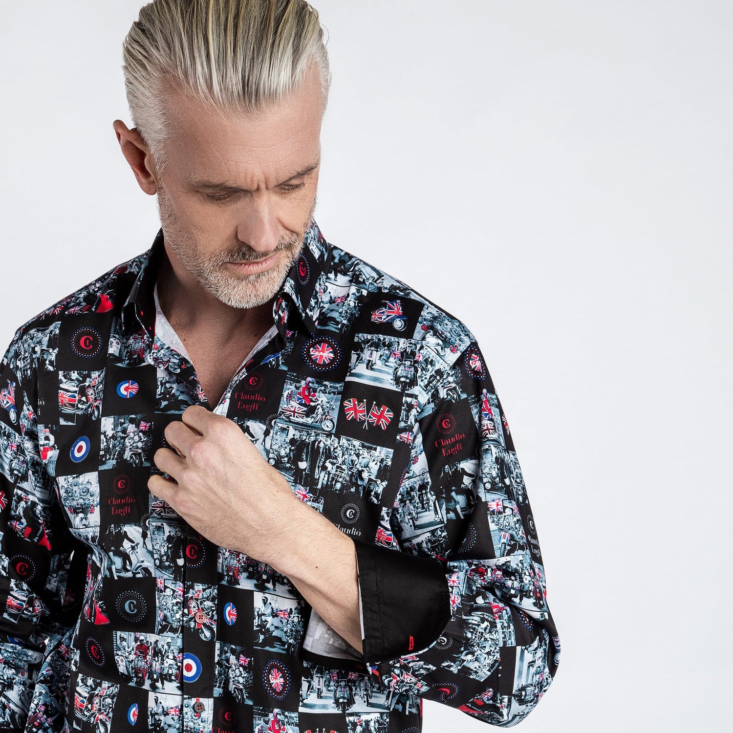 BEST OF BRITAIN PRINT SHIRT – Premium Men's Patterned Shirt by Claudio Lugli | Bold Design, Tailored Fit, Best Printed Shirts