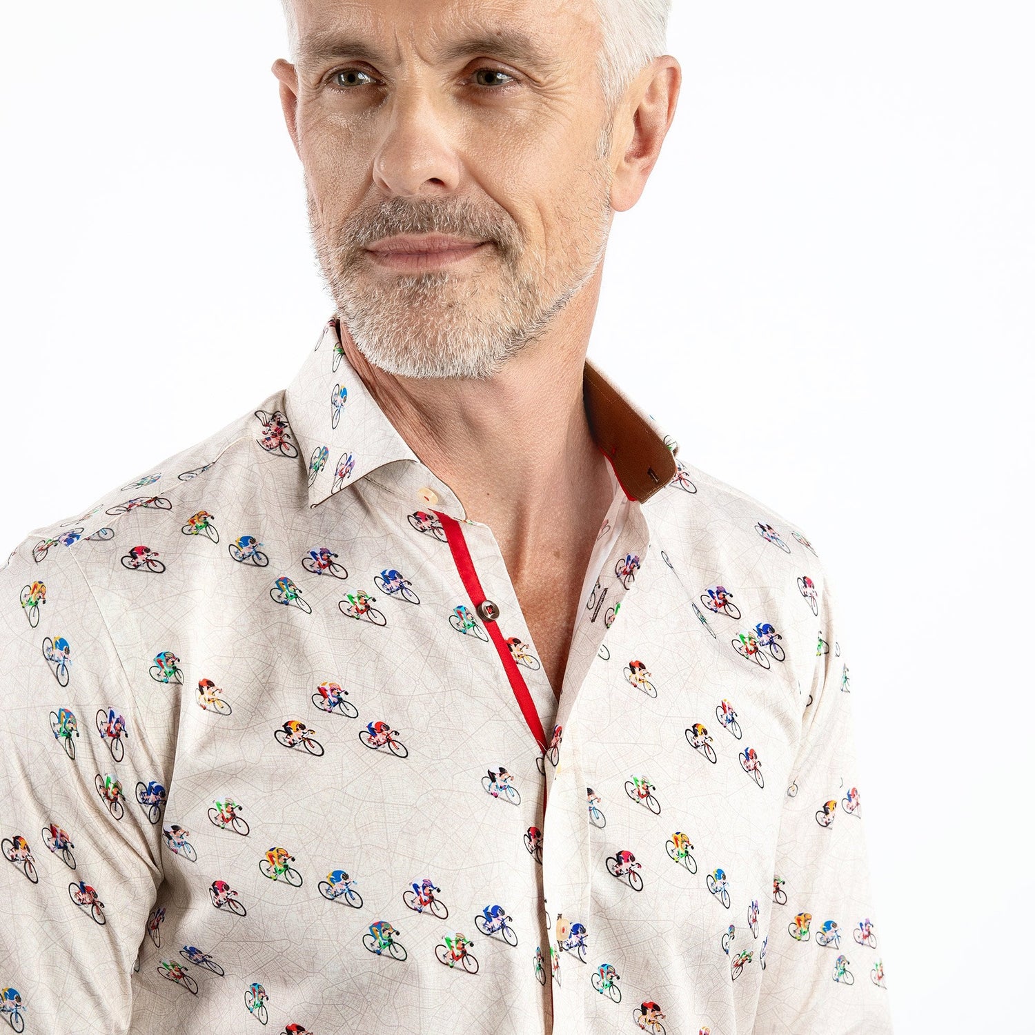 BICYCLE MARATHON PRINT SHIRT – Premium Men's Patterned Shirt by Claudio Lugli | Bold Design, Tailored Fit, Best Printed Shirts