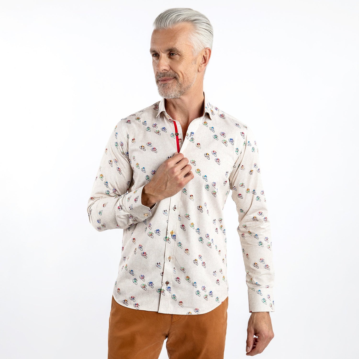 BICYCLE MARATHON PRINT SHIRT – Premium Men's Patterned Shirt by Claudio Lugli | Bold Design, Tailored Fit, Best Printed Shirts