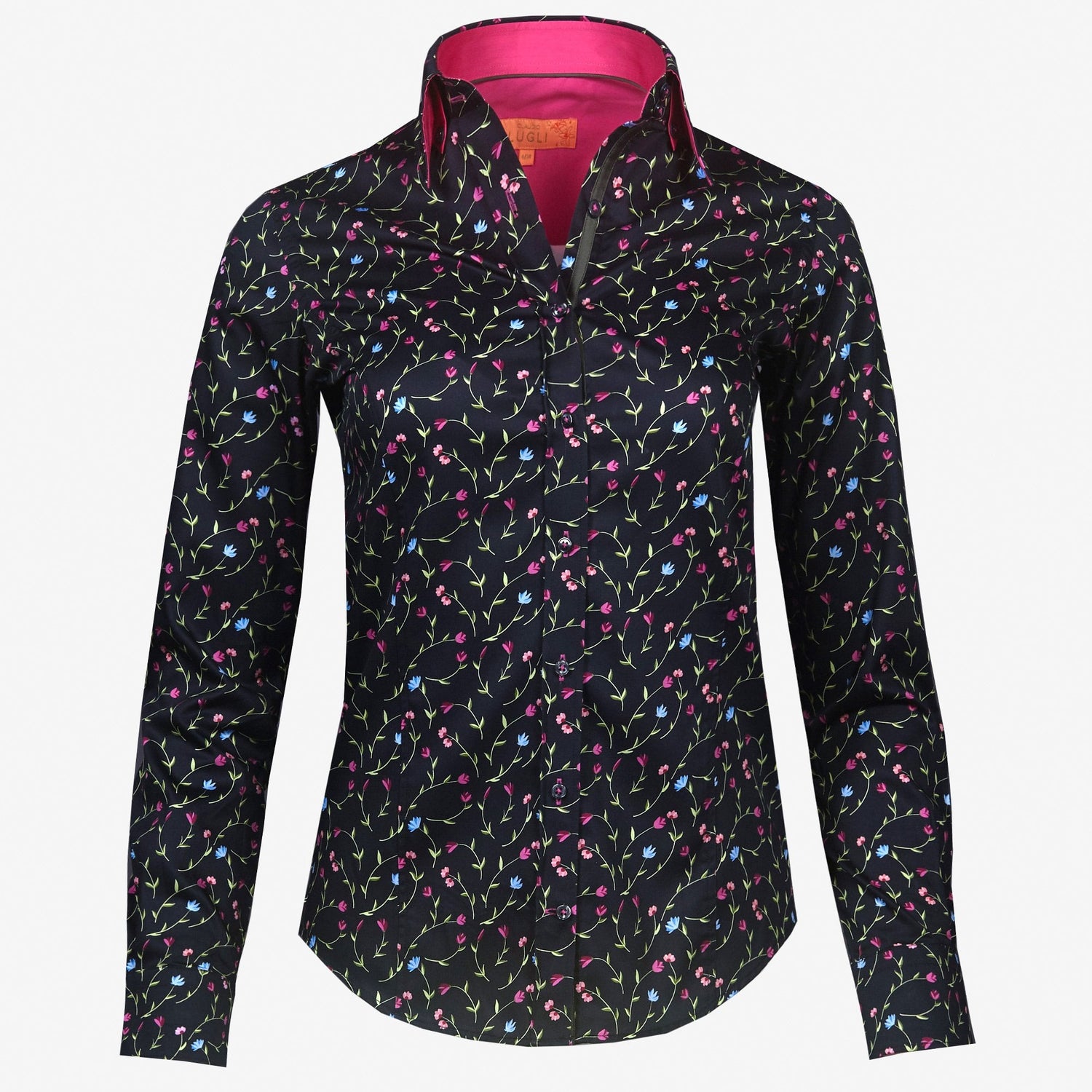 BLACK FLORAL MEDLEY WOMENS SHIRT - Premium Men's Patterned Shirt by Claudio Lugli | Bold Design, Tailored Fit, Best Printed Shirts