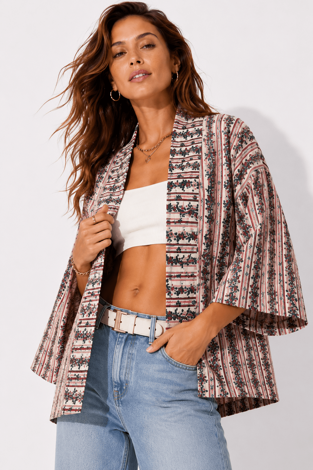 BOTANICAL STRIPE WOMEN'S JACKET - Claudio Lugli Shirts