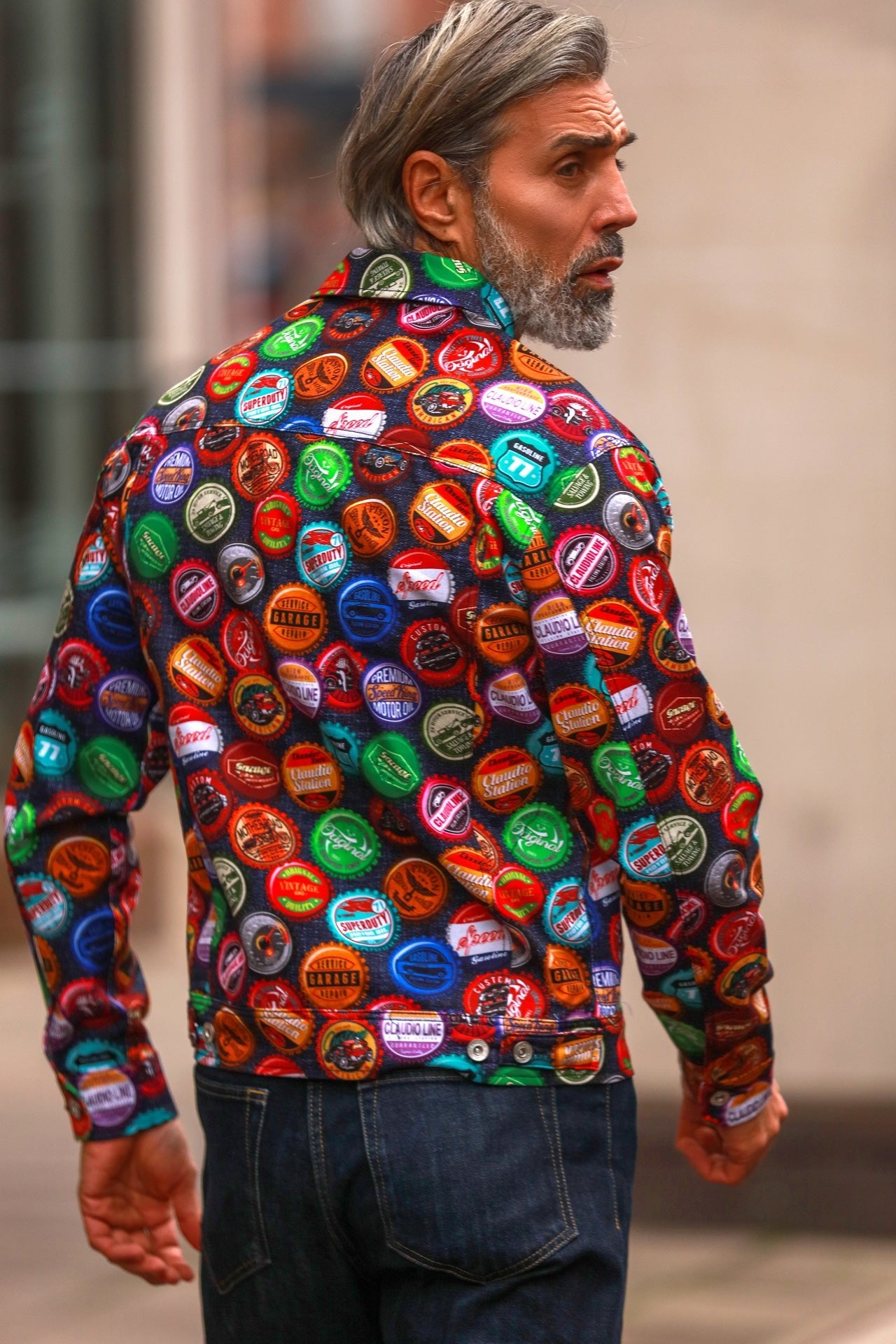 BOTTLE CAP SHACKET - Premium Men's Patterned Shirt by Claudio Lugli | Bold Design, Tailored Fit, Best Printed Shirts