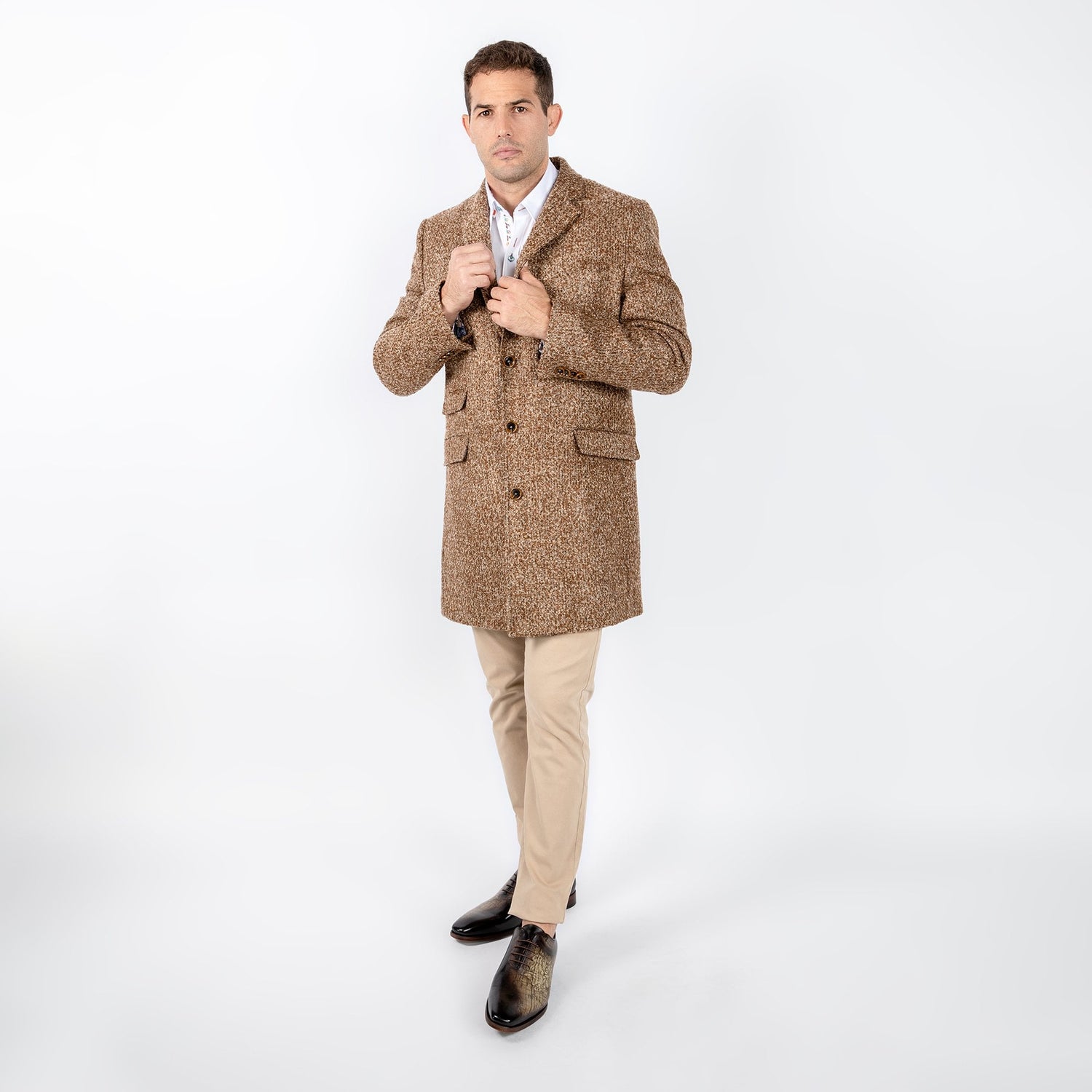 BOUCLE LONG COAT - Premium Men's Patterned Shirt by Claudio Lugli | Bold Design, Tailored Fit, Best Printed Shirts