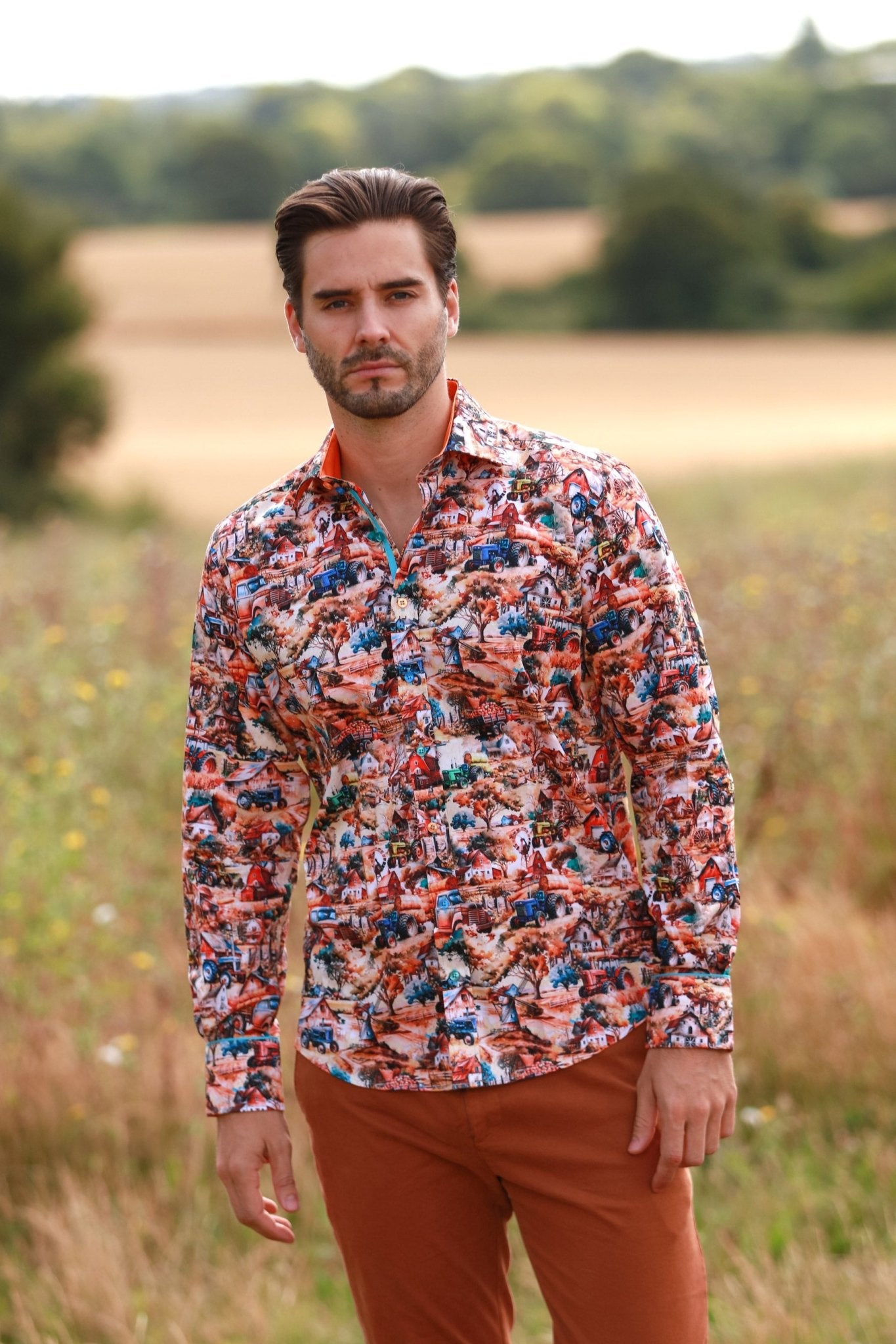 BOUNTIFUL HARVEST PRINT SHIRT - Premium Men's Patterned Shirt by Claudio Lugli | Bold Design, Tailored Fit, Best Printed Shirts