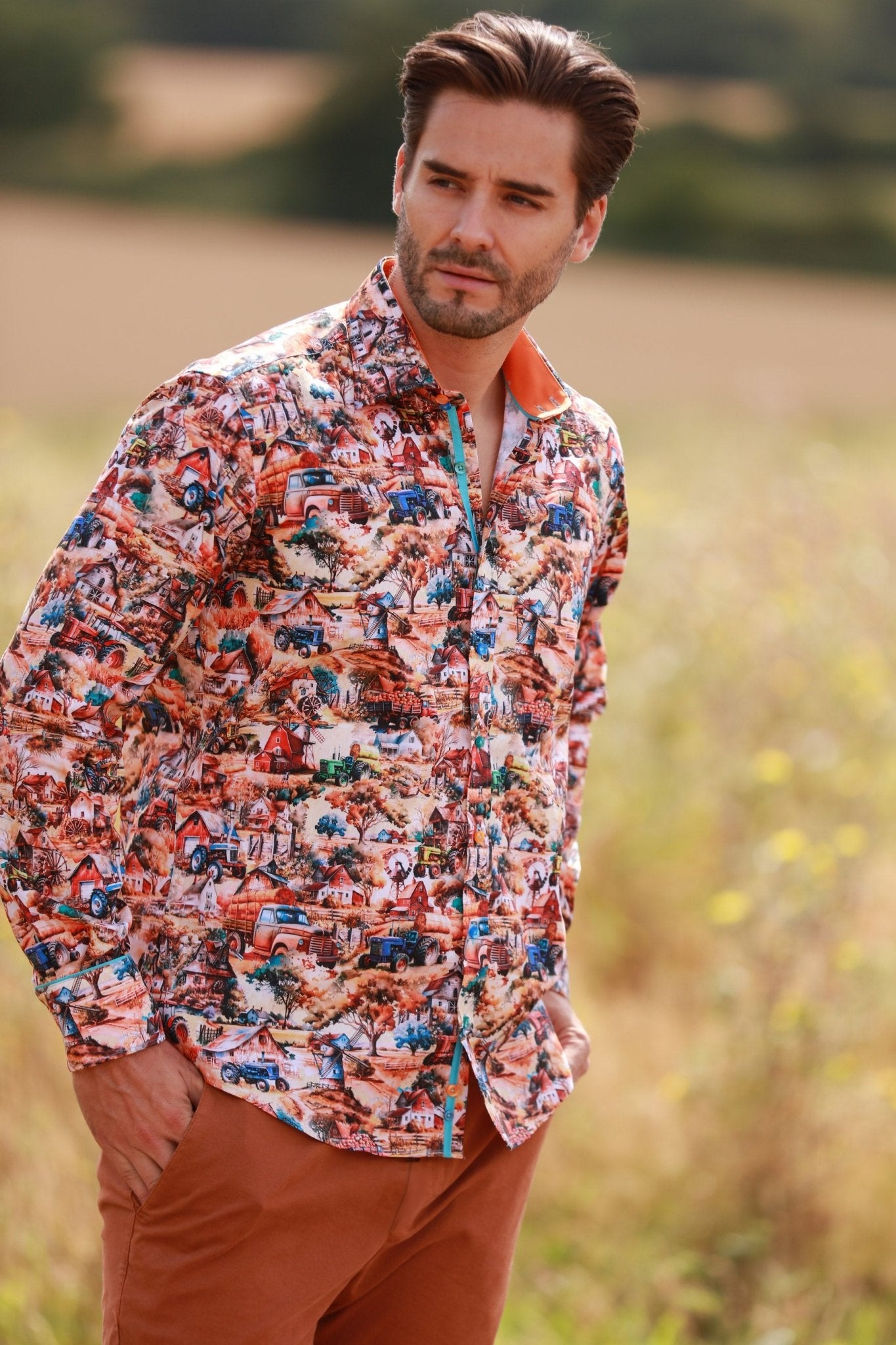 BOUNTIFUL HARVEST PRINT SHIRT - Premium Men's Patterned Shirt by Claudio Lugli | Bold Design, Tailored Fit, Best Printed Shirts
