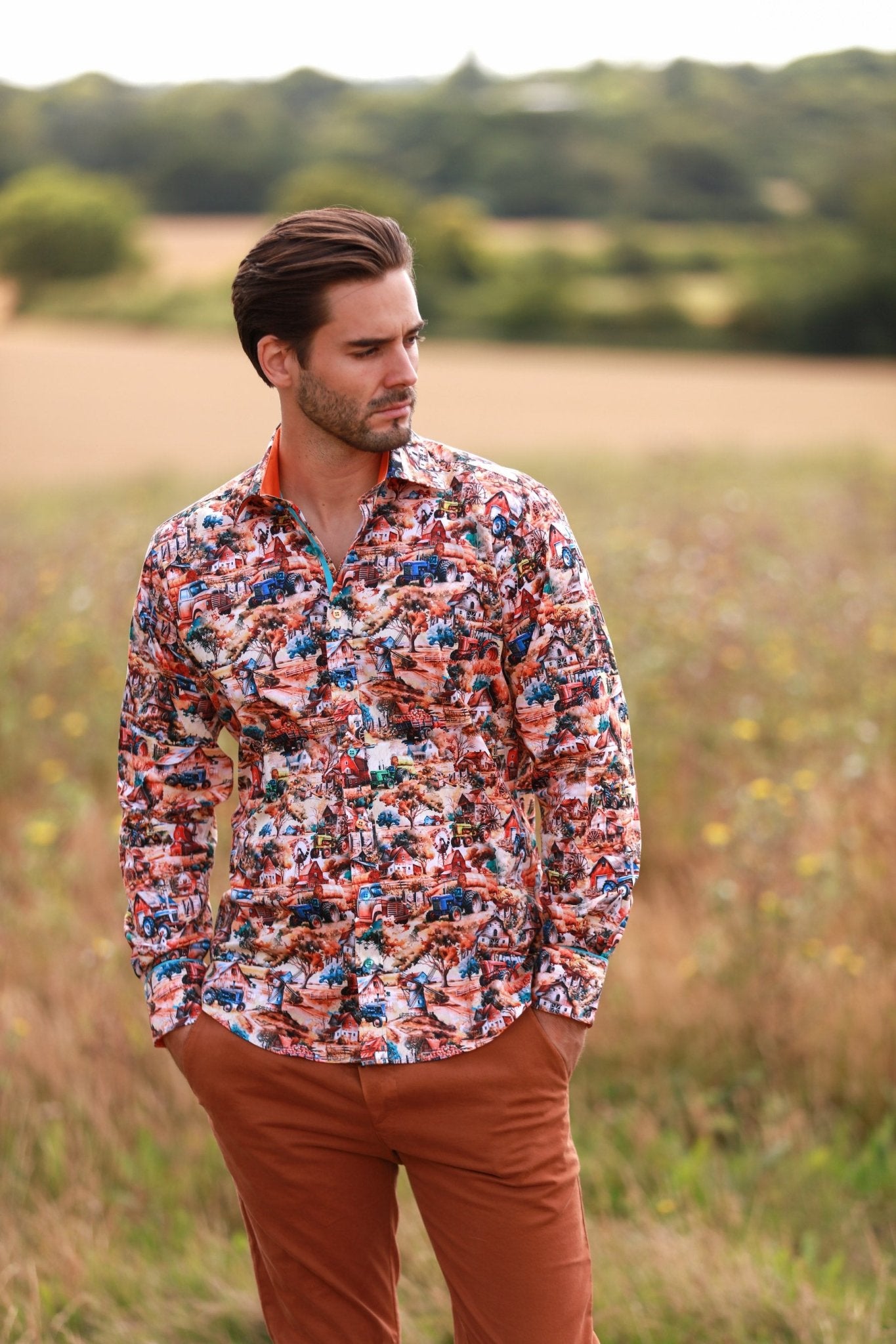 BOUNTIFUL HARVEST PRINT SHIRT - Premium Men's Patterned Shirt by Claudio Lugli | Bold Design, Tailored Fit, Best Printed Shirts