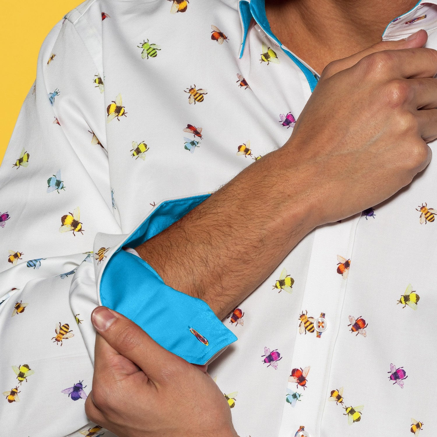 WORKER BEE PRINT SHIRT – Premium Men's Patterned Shirt by Claudio Lugli | Bold Design, Tailored Fit, Best Printed Shirts