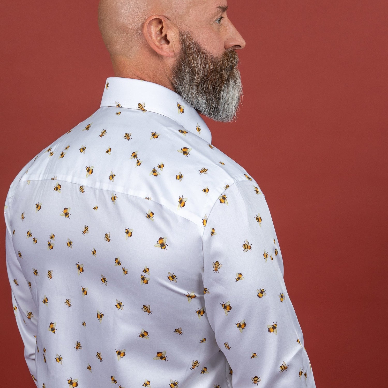 WORKER BEE PRINT SHIRT – Premium Men's Patterned Shirt by Claudio Lugli | Bold Design, Tailored Fit, Best Printed Shirts