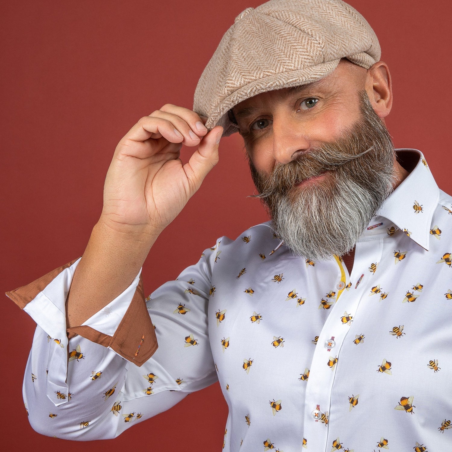 WORKER BEE PRINT SHIRT – Premium Men's Patterned Shirt by Claudio Lugli | Bold Design, Tailored Fit, Best Printed Shirts