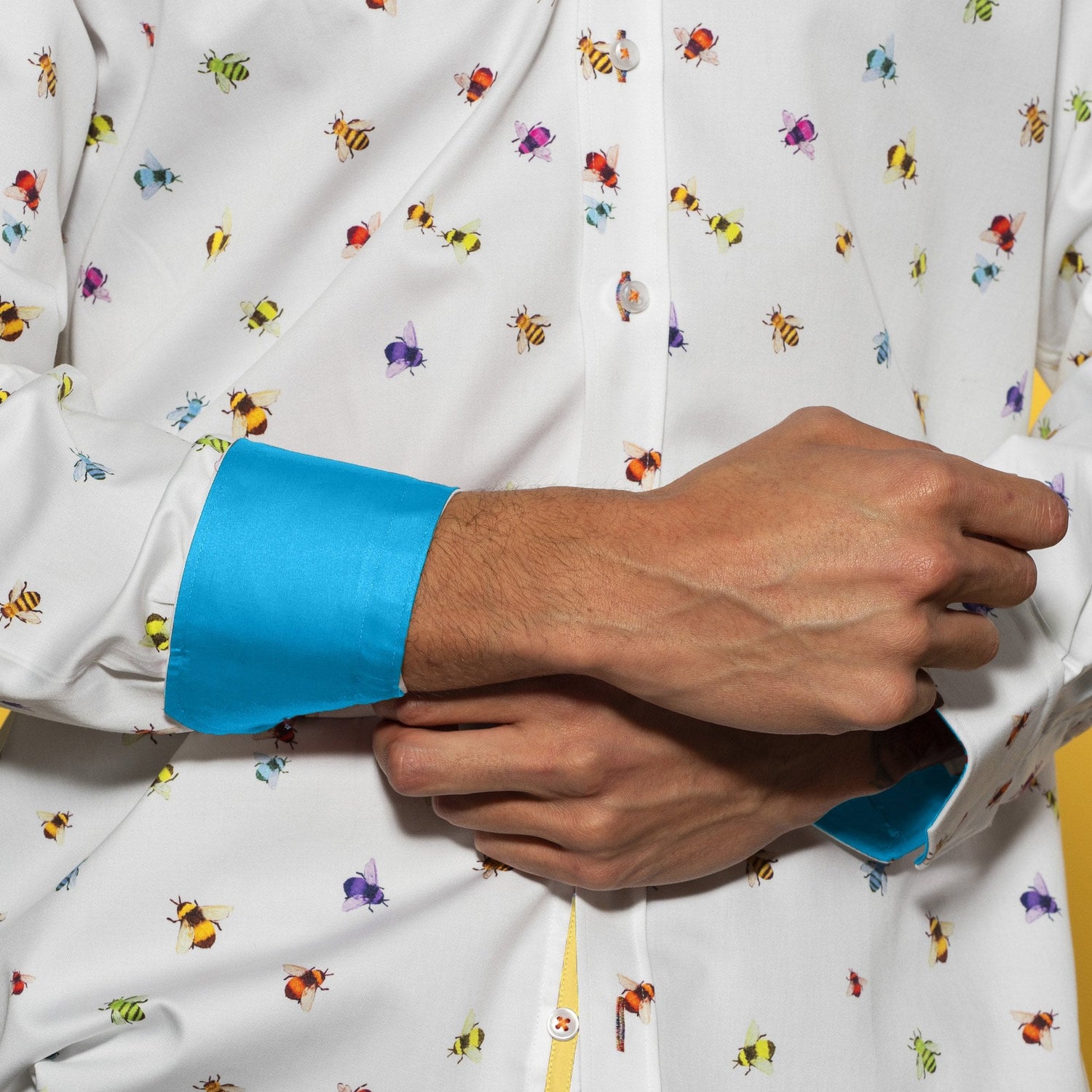 WORKER BEE PRINT SHIRT – Premium Men's Patterned Shirt by Claudio Lugli | Bold Design, Tailored Fit, Best Printed Shirts