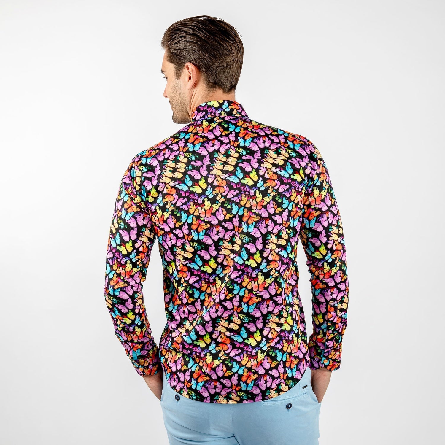 BUTTERFLIES MULTICOLOUR PRINT SHIRT - Premium Men's Patterned Shirt by Claudio Lugli | Bold Design, Tailored Fit, Best Printed Shirts