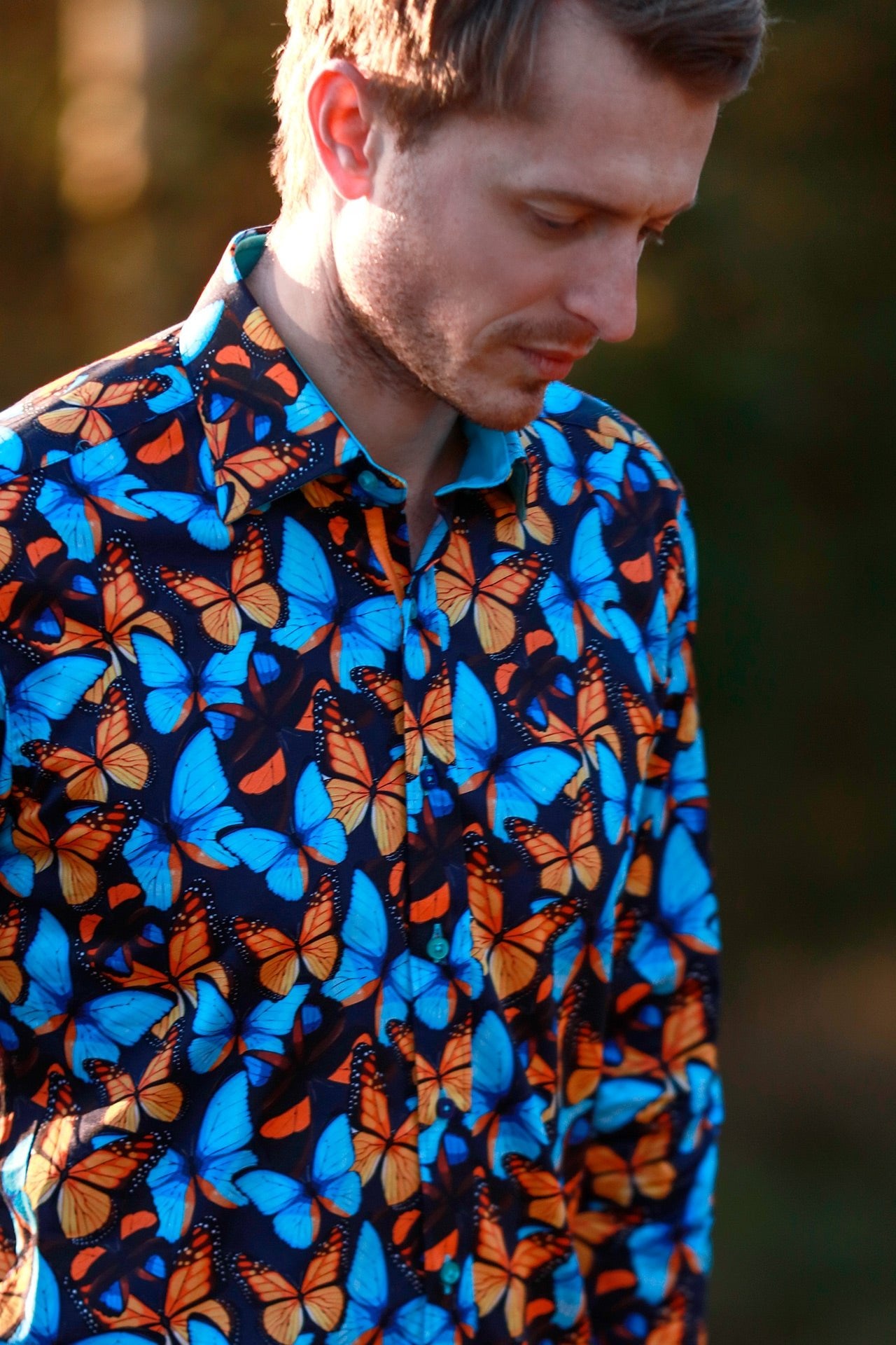 BUTTERFLY BLOOM - Premium Men's Patterned Shirt by Claudio Lugli | Bold Design, Tailored Fit, Best Printed Shirts
