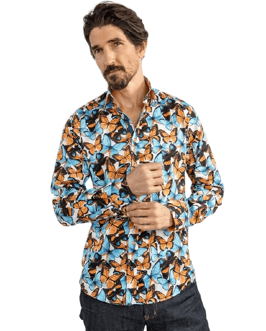 Butterfly Bloom Print Shirt - Claudio Lugli Shirts