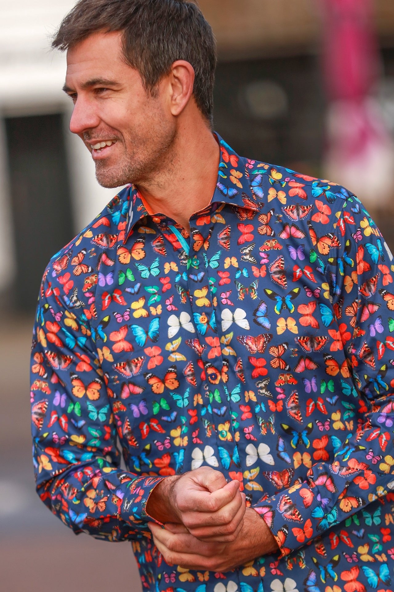 BUTTERFLY FLUTTER PRINT SHIRT - Premium Men's Patterned Shirt by Claudio Lugli | Bold Design, Tailored Fit, Best Printed Shirts