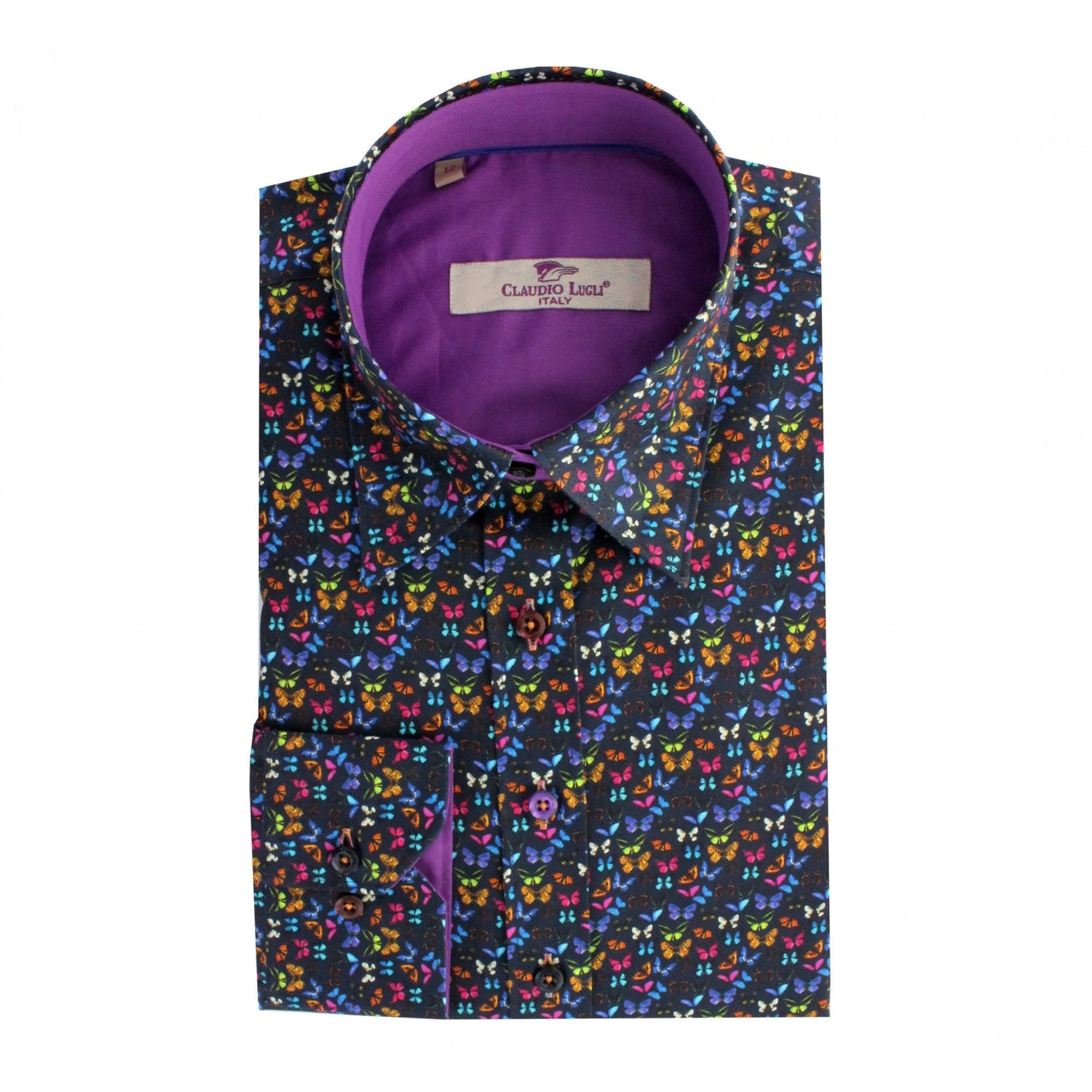 BUTTERFLY PRINT WOMENS SHIRT - Premium Men's Patterned Shirt by Claudio Lugli | Bold Design, Tailored Fit, Best Printed Shirts