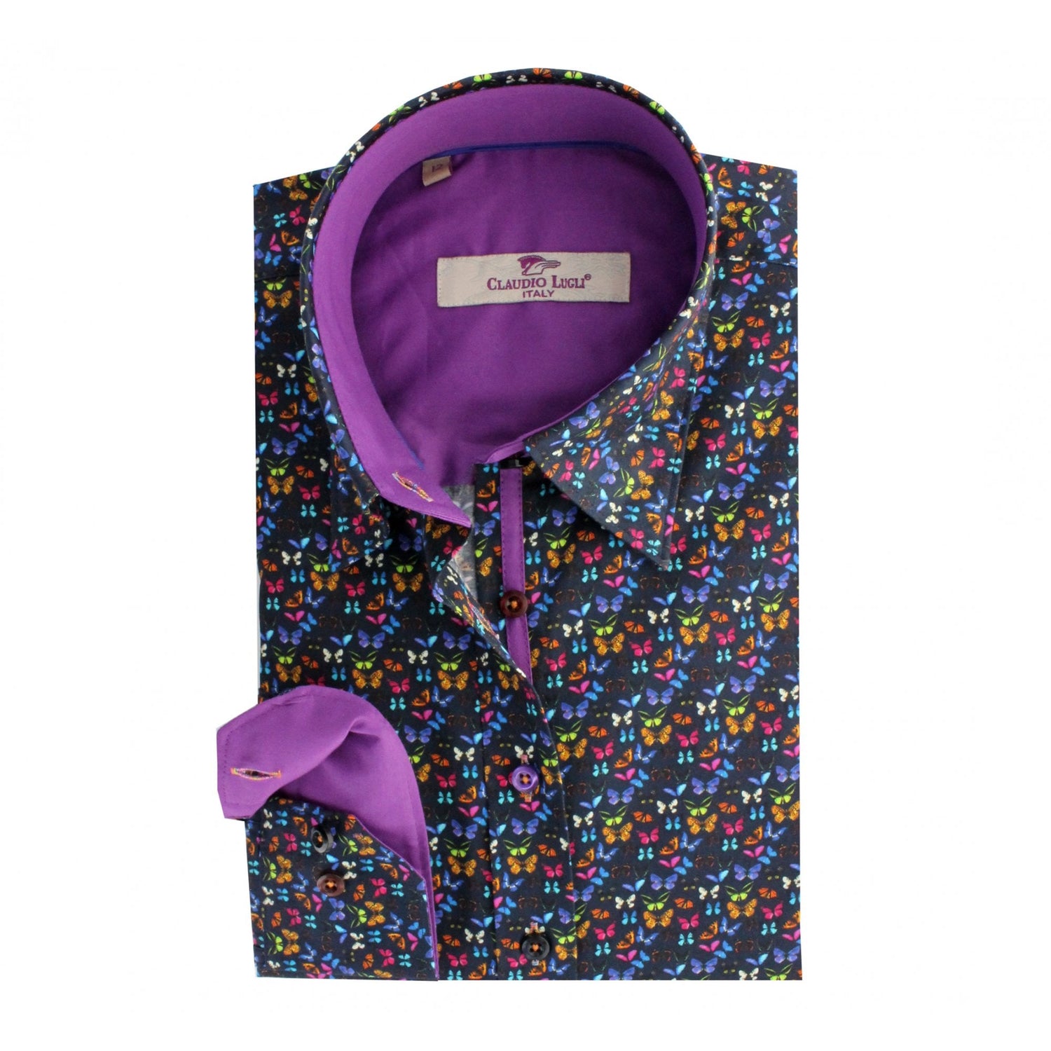 BUTTERFLY PRINT WOMENS SHIRT - Premium Men's Patterned Shirt by Claudio Lugli | Bold Design, Tailored Fit, Best Printed Shirts
