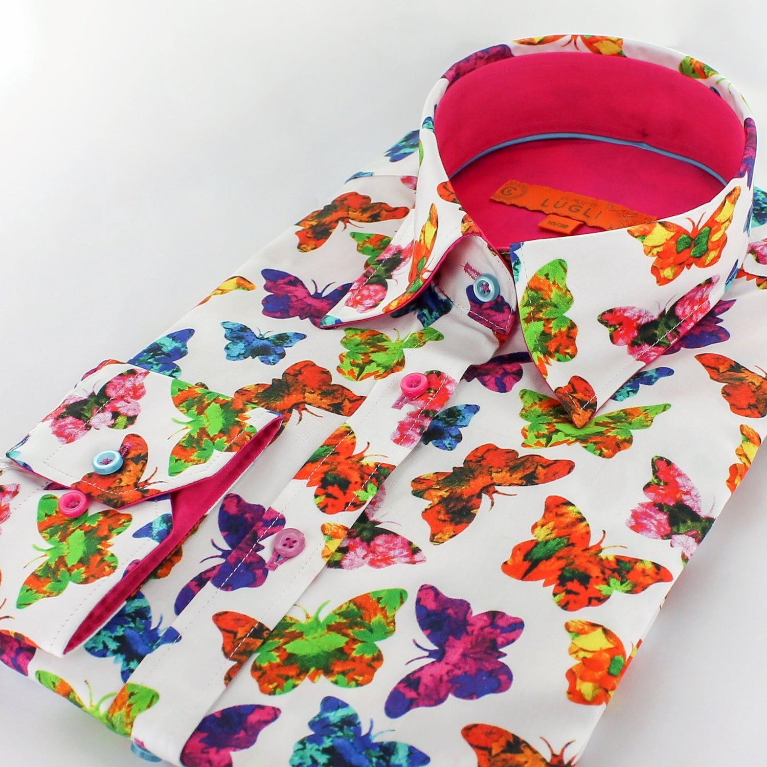 BUTTERFLY SILHOUETTES PRINT WOMENS SHIRT - Premium Men's Patterned Shirt by Claudio Lugli | Bold Design, Tailored Fit, Best Printed Shirts