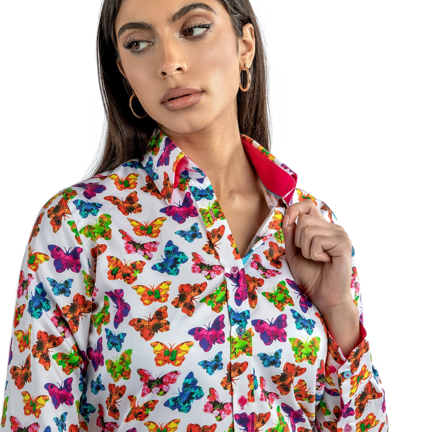 Butterfly Silhouettes Print Womens Shirt - Claudio Lugli Shirts