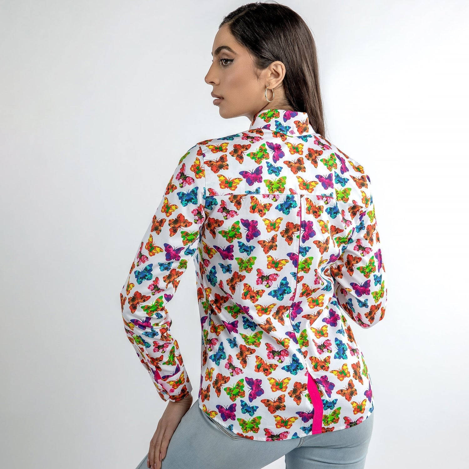 BUTTERFLY SILHOUETTES PRINT WOMENS SHIRT - Premium Men's Patterned Shirt by Claudio Lugli | Bold Design, Tailored Fit, Best Printed Shirts