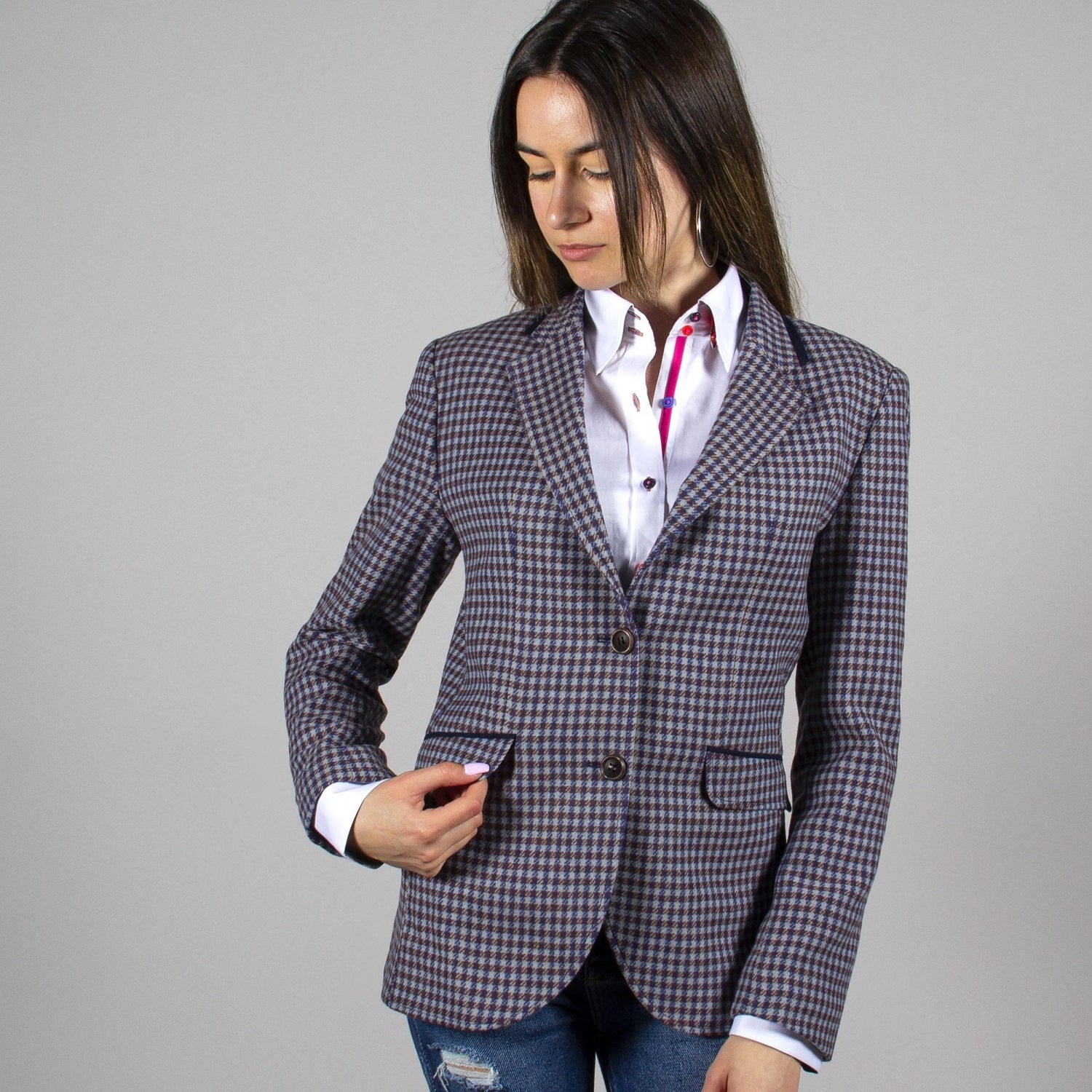 CALIFORNIA DOGTOOTH WOMENS JACKET - Premium Men's Patterned Shirt by Claudio Lugli | Bold Design, Tailored Fit, Best Printed Shirts