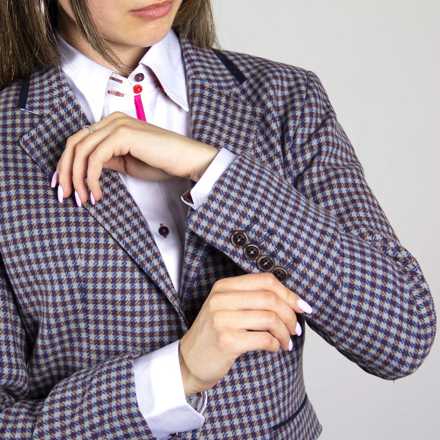 CALIFORNIA DOGTOOTH WOMENS JACKET - Premium Men's Patterned Shirt by Claudio Lugli | Bold Design, Tailored Fit, Best Printed Shirts