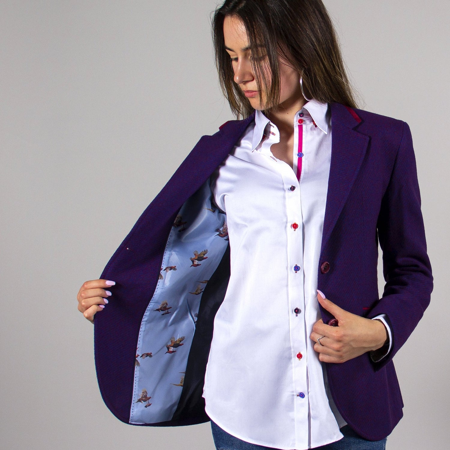 CALIFORNIA WOOL WOMENS JACKET - Premium Men's Patterned Shirt by Claudio Lugli | Bold Design, Tailored Fit, Best Printed Shirts