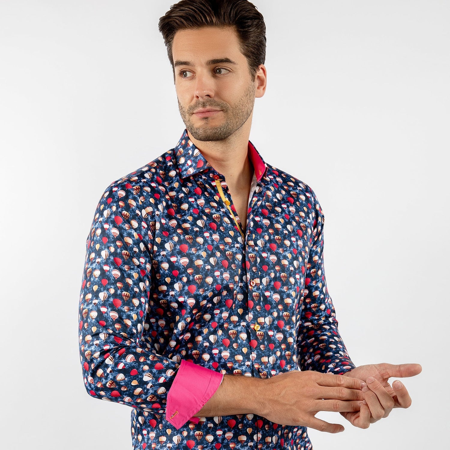CAPPADOCIA FLOATING HOT AIR BALLOONS PRINT SHIRT - Premium Men's Patterned Shirt by Claudio Lugli | Bold Design, Tailored Fit, Best Printed Shirts